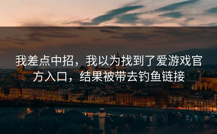 我差点中招，我以为找到了爱游戏官方入口，结果被带去钓鱼链接